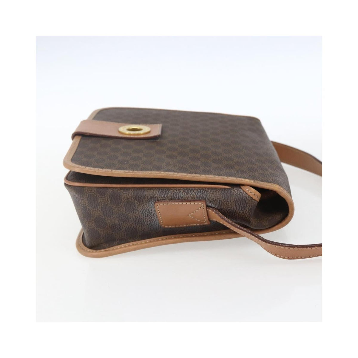 Celine - Sac Porté Épaule Vintage Macadam Circle Logo Toile - Marron