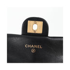 Sac Chanel Lady Handle Flap Card Holder On Chain Cuir - Noir