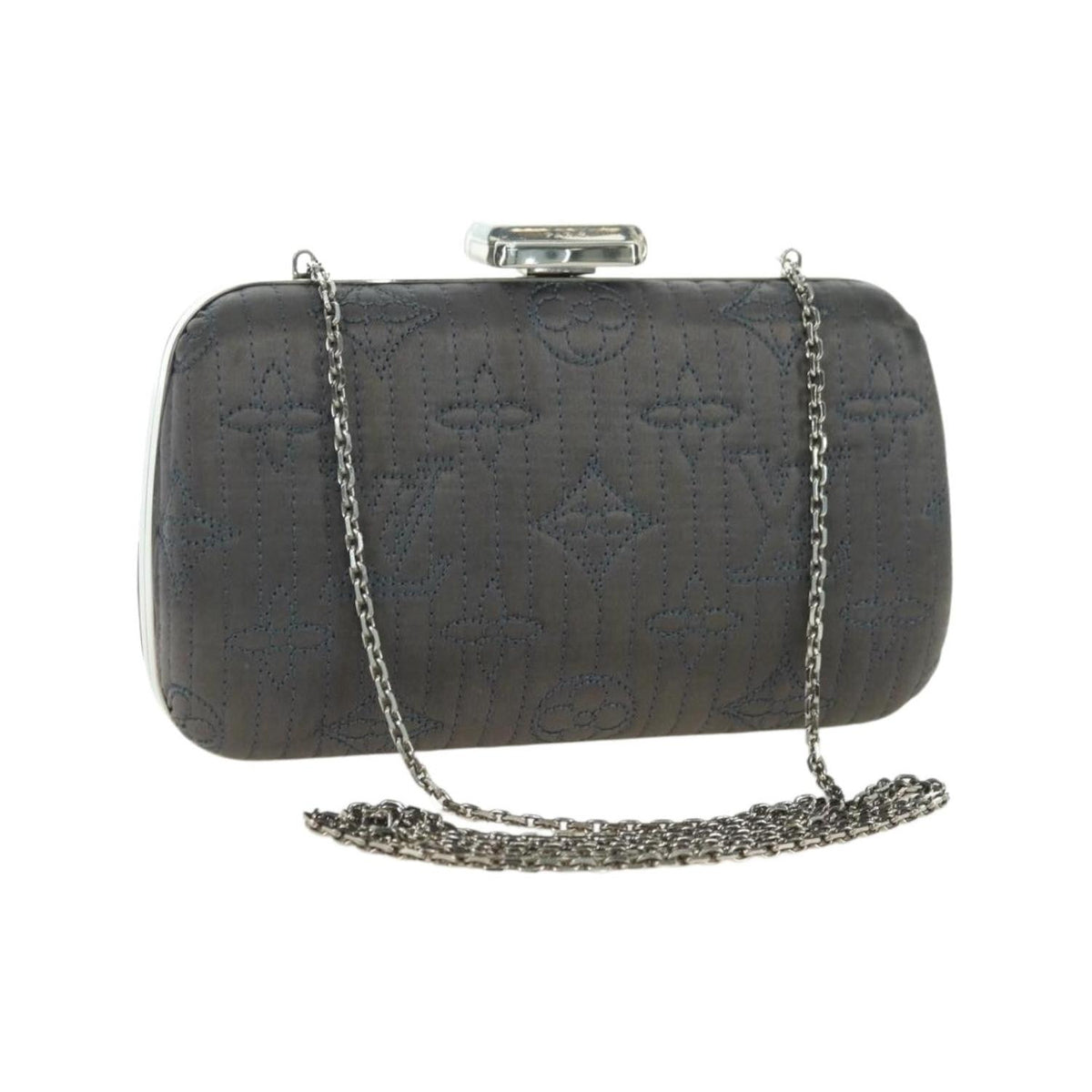 Pochette Louis Vuitton Motard Minaudiere Satin - Gris