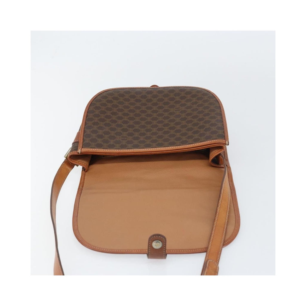 Sac Porté Épaule Celine Macadam Shoulder Bag Pvc - Marron