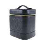 Sac À Main Chanel Vintage Timeless Cosmetic Case Tall Cuir - Noir