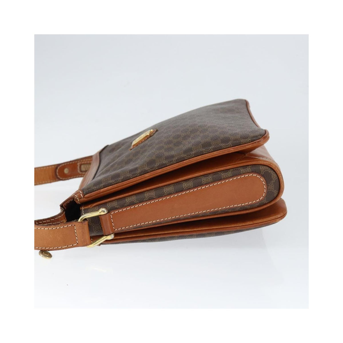 Sac Porté Épaule Celine Macadam Shoulder Bag Toile - Marron
