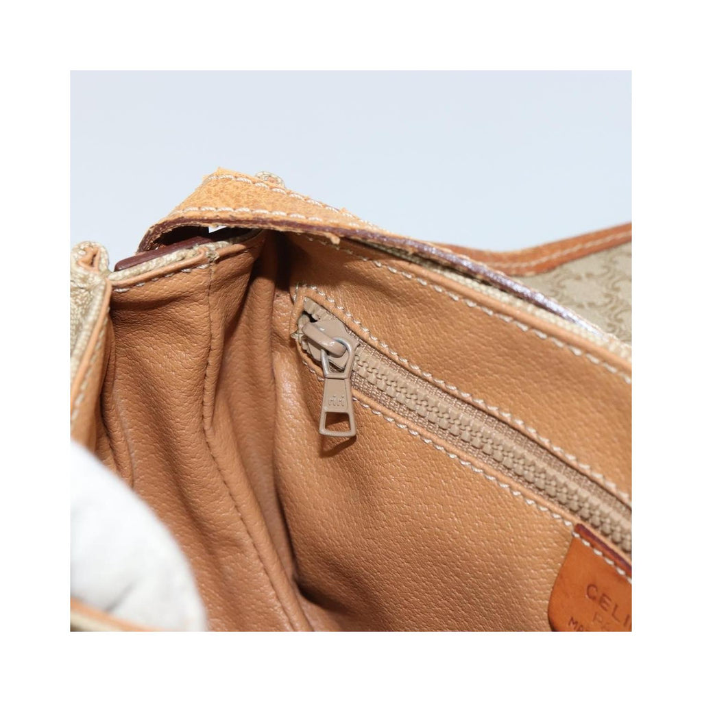 Sac Porté Épaule Celine Macadam Shoulder Bag Pvc - Beige