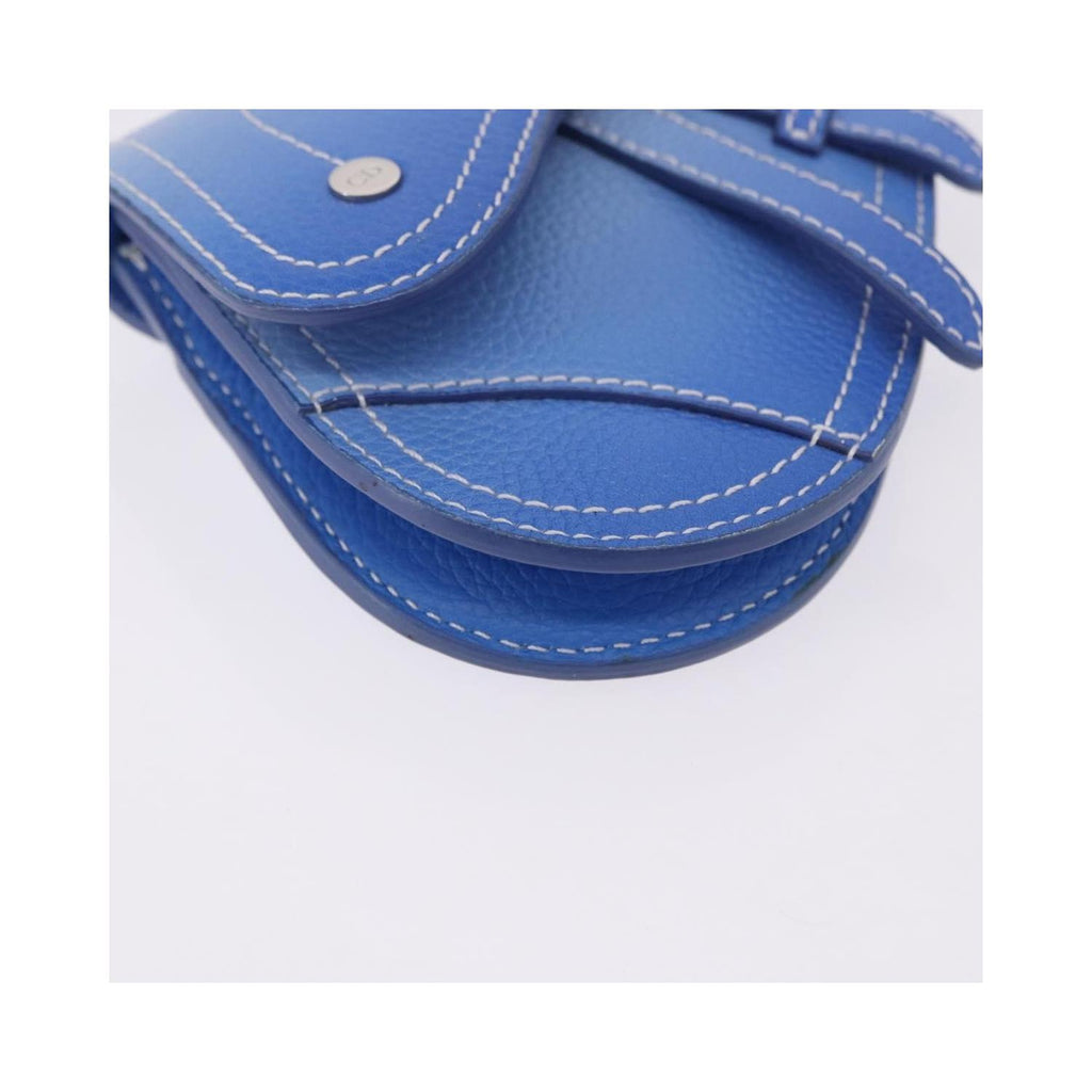 Pochette Christian Dior Saddle Wristlet Clutch Cuir - Bleu