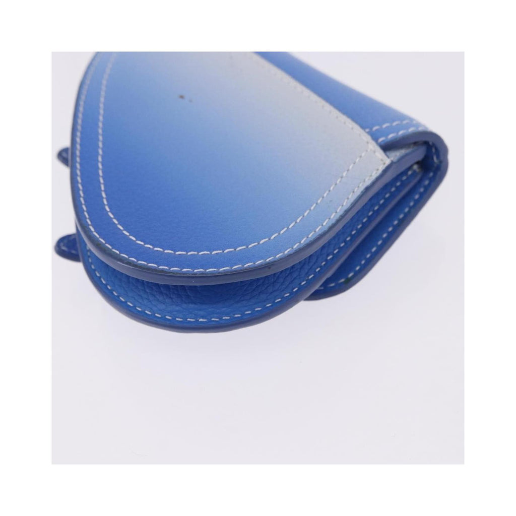 Pochette Christian Dior Saddle Wristlet Clutch Cuir - Bleu