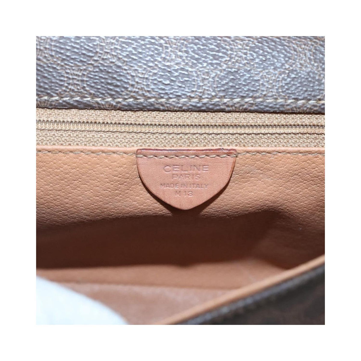 Sac Porté Épaule Celine Vintage Macadam Circle Logo Toile - Marron