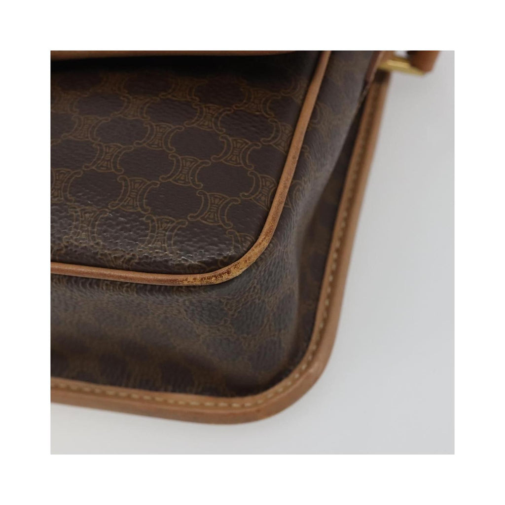 Sac Porté Épaule Celine Vintage Macadam Circle Logo Toile - Marron