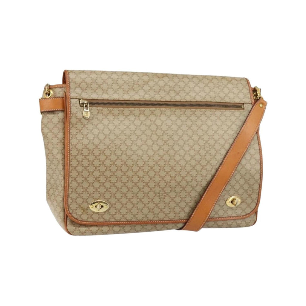Sac Celine Macadam Shoulder Bag Toile - Beige