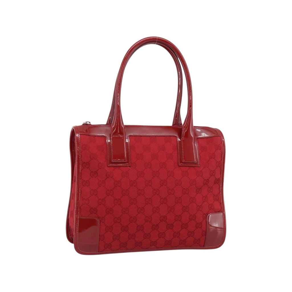 Sac À Main Gucci Structured Top Handle Open Tote Large Toile - Rouge
