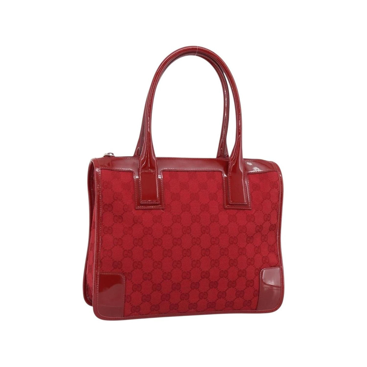 Sac À Main Gucci Structured Top Handle Open Tote Large Toile - Rouge