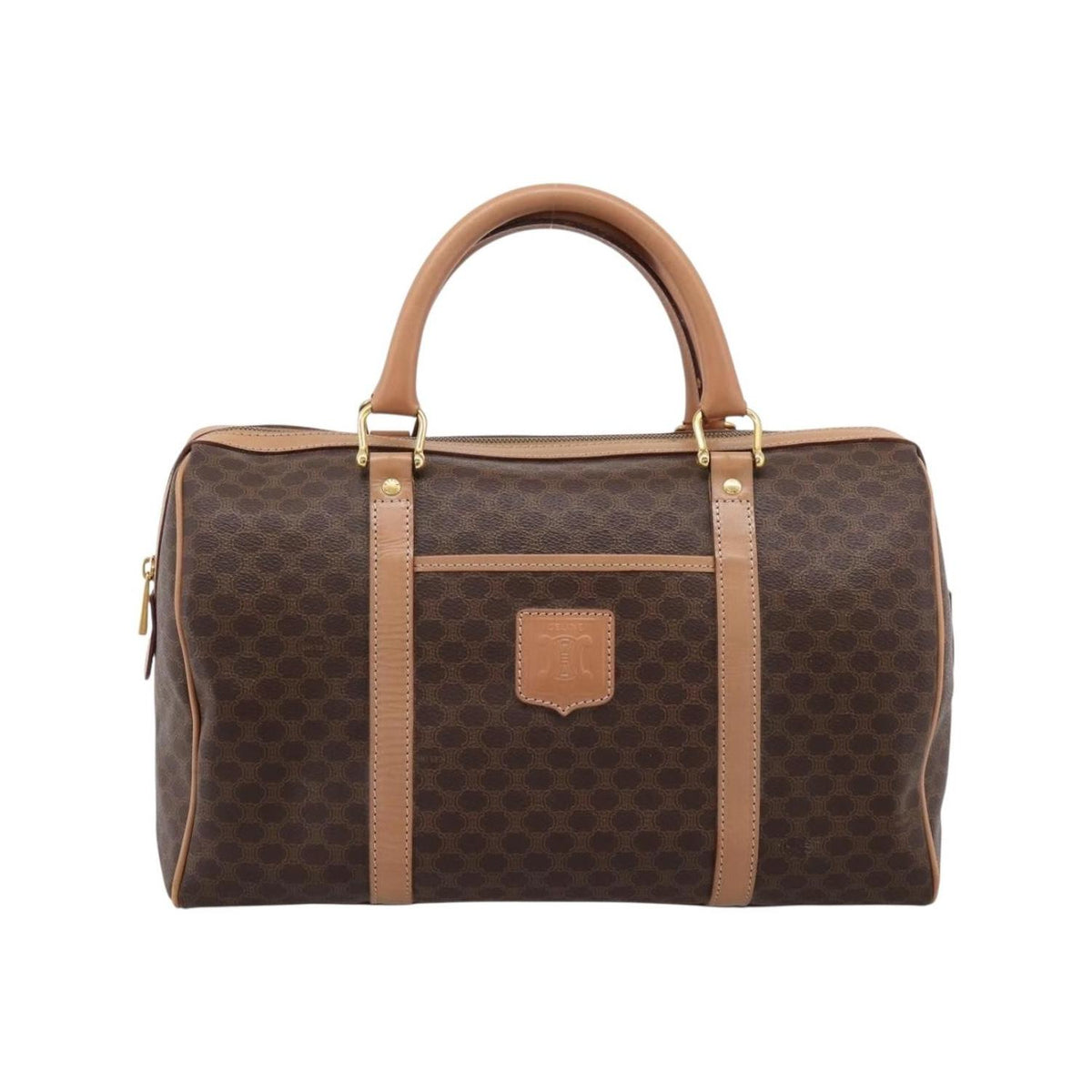 Sac À Main Celine Vintage Macadam Boston Pvc - Marron