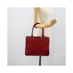 Sac À Main Gucci Structured Top Handle Open Tote Large Toile - Rouge