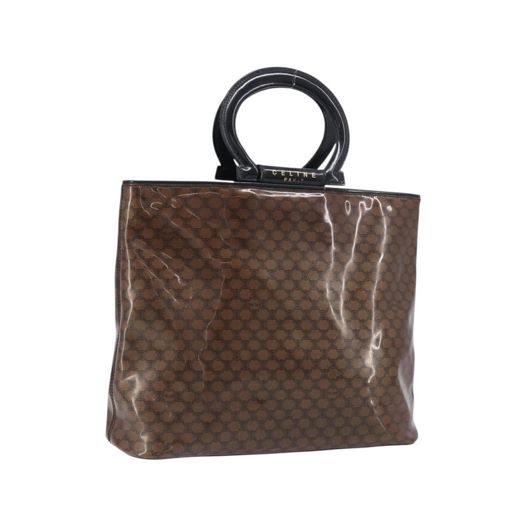 Cabas Celine Vintage Macadam Shopper Tote Toile - Marron
