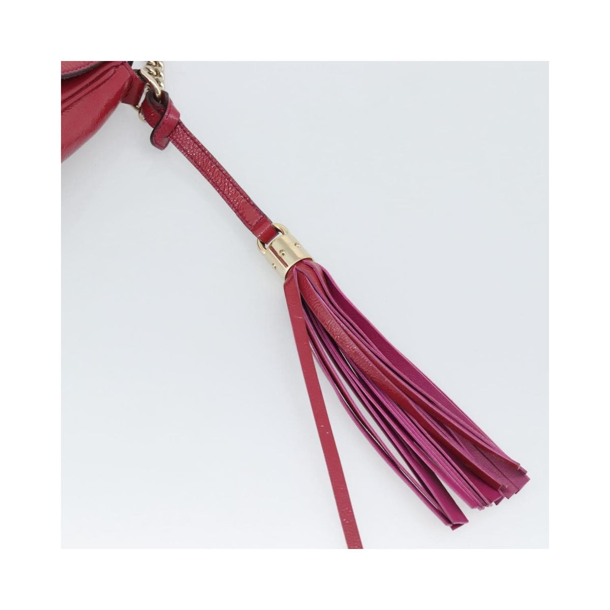 Sac Porté Épaule Gucci Soho Chain Medium Cuir Verni - Rose