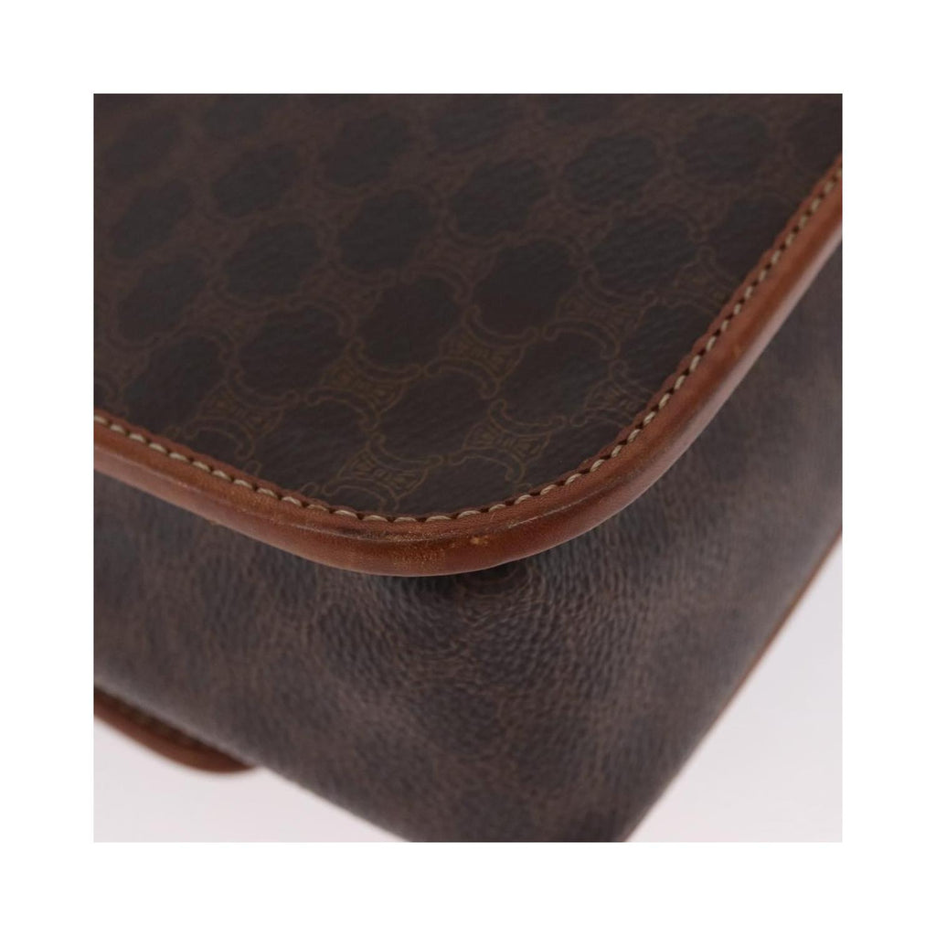 Borsa a spalla Celine Vintage Macadam Circle Logo in tela - Marrone