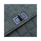 Sac À Main Chanel Chocolate Bar Mademoiselle Top Handle Small Toile - Bleu