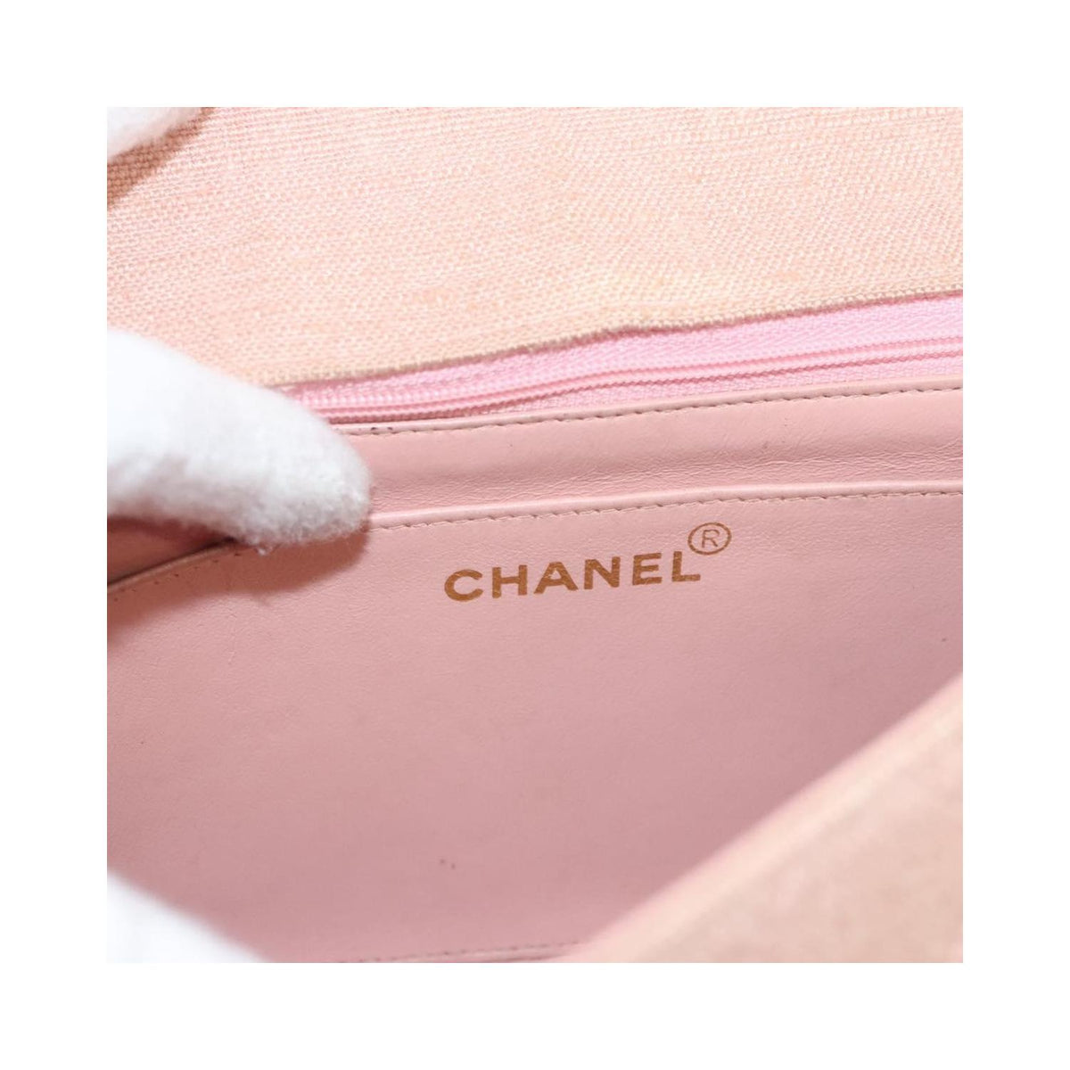 Sac Porté Épaule Chanel Vintage Diana Flap Small Toile - Rose