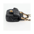 Sac Chanel Lady Handle Flap Card Holder On Chain Cuir - Noir