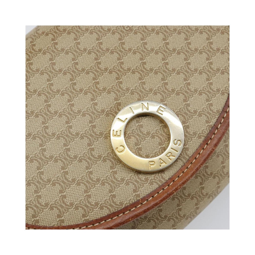 Sac Porté Épaule Celine Macadam Shoulder Bag Pvc - Beige