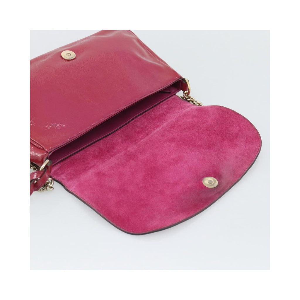 Sac Porté Épaule Gucci Soho Chain Medium Cuir Verni - Rose