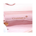Sac Chanel Vintage Camellia Flap Bag Micro Cuir - Rose