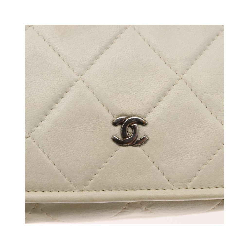 Pochette Chanel Full Flap Wallet On Chain Cuir - Blanc