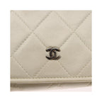 Pochette Chanel Full Flap Wallet On Chain Cuir - Blanc