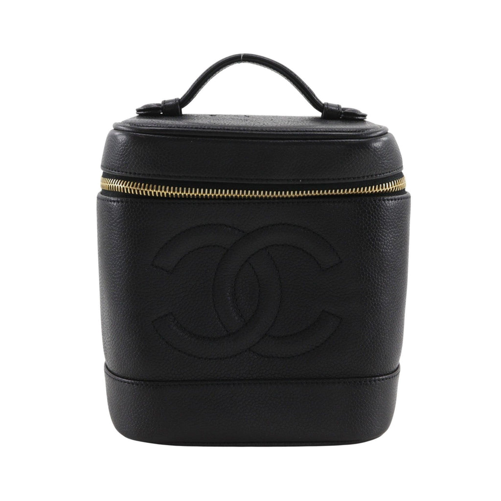 Sac À Main Chanel Vintage Timeless Cosmetic Case Tall Cuir - Noir