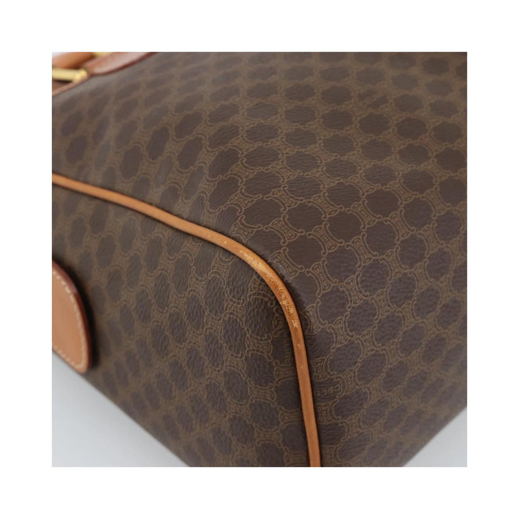 Sac À Main Celine Vintage Macadam Boston Toile - Marron