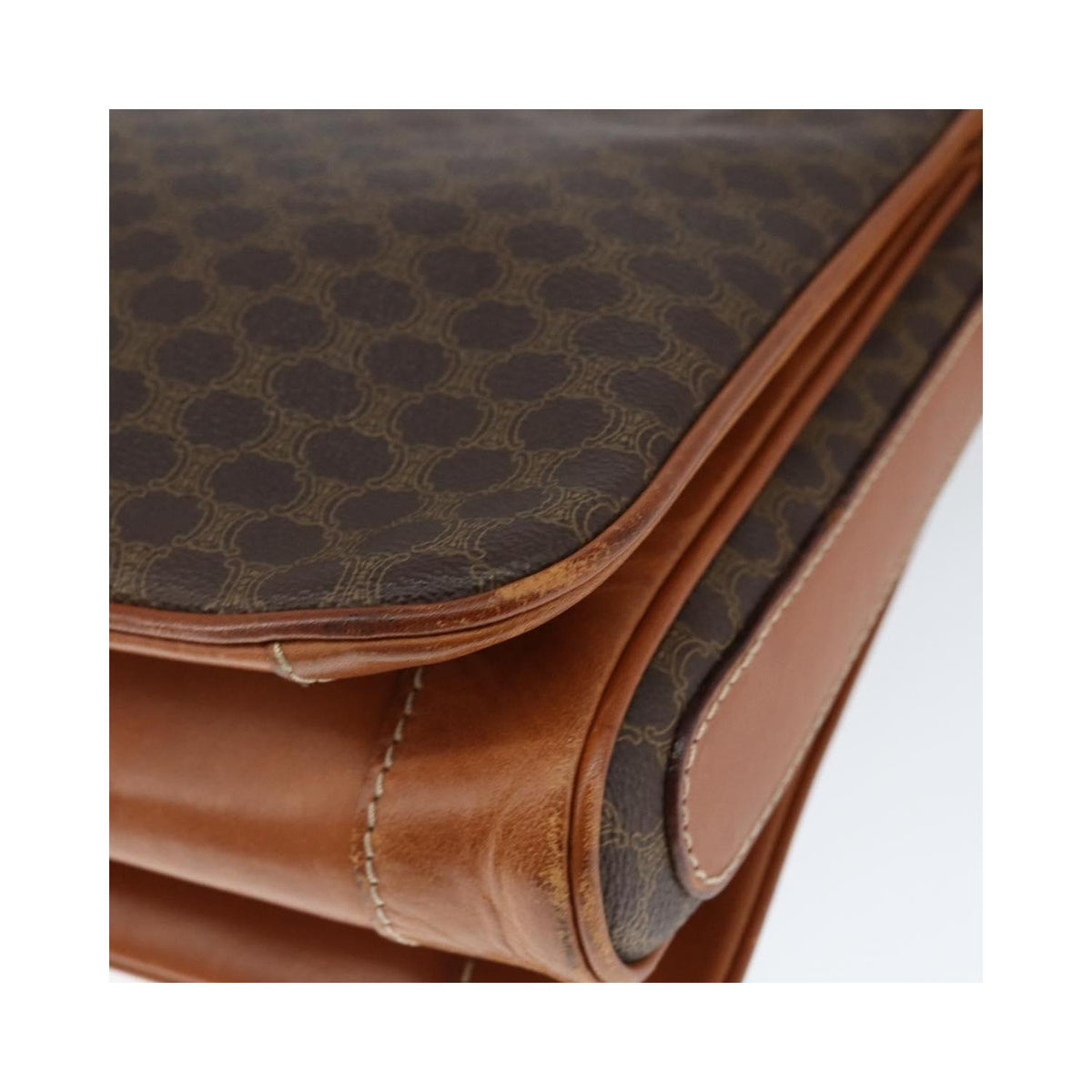Sac Porté Épaule Celine Macadam Shoulder Bag Toile - Marron