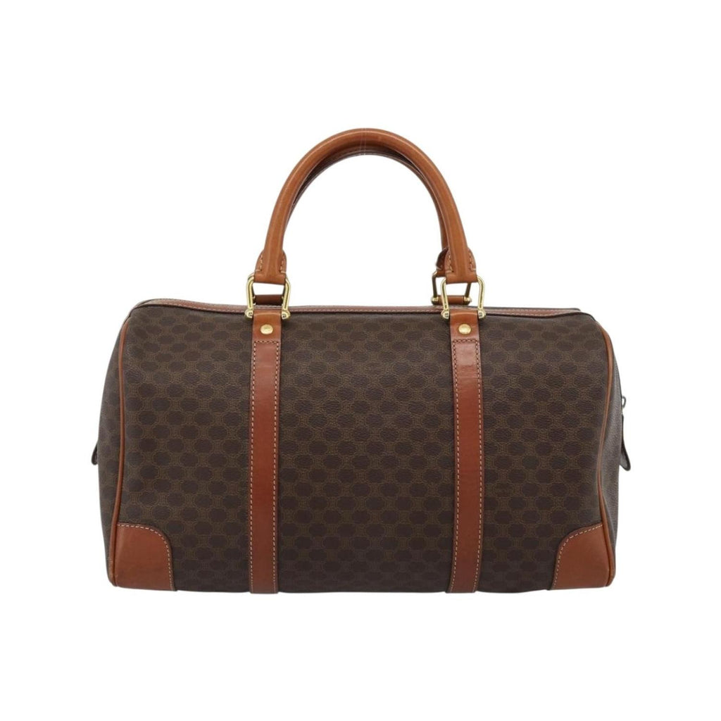 Sac À Main Celine Vintage Macadam Boston Toile - Marron