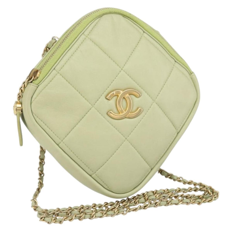 Chanel Diamond Chain Crossbody Bag Quilted Lambskin Small