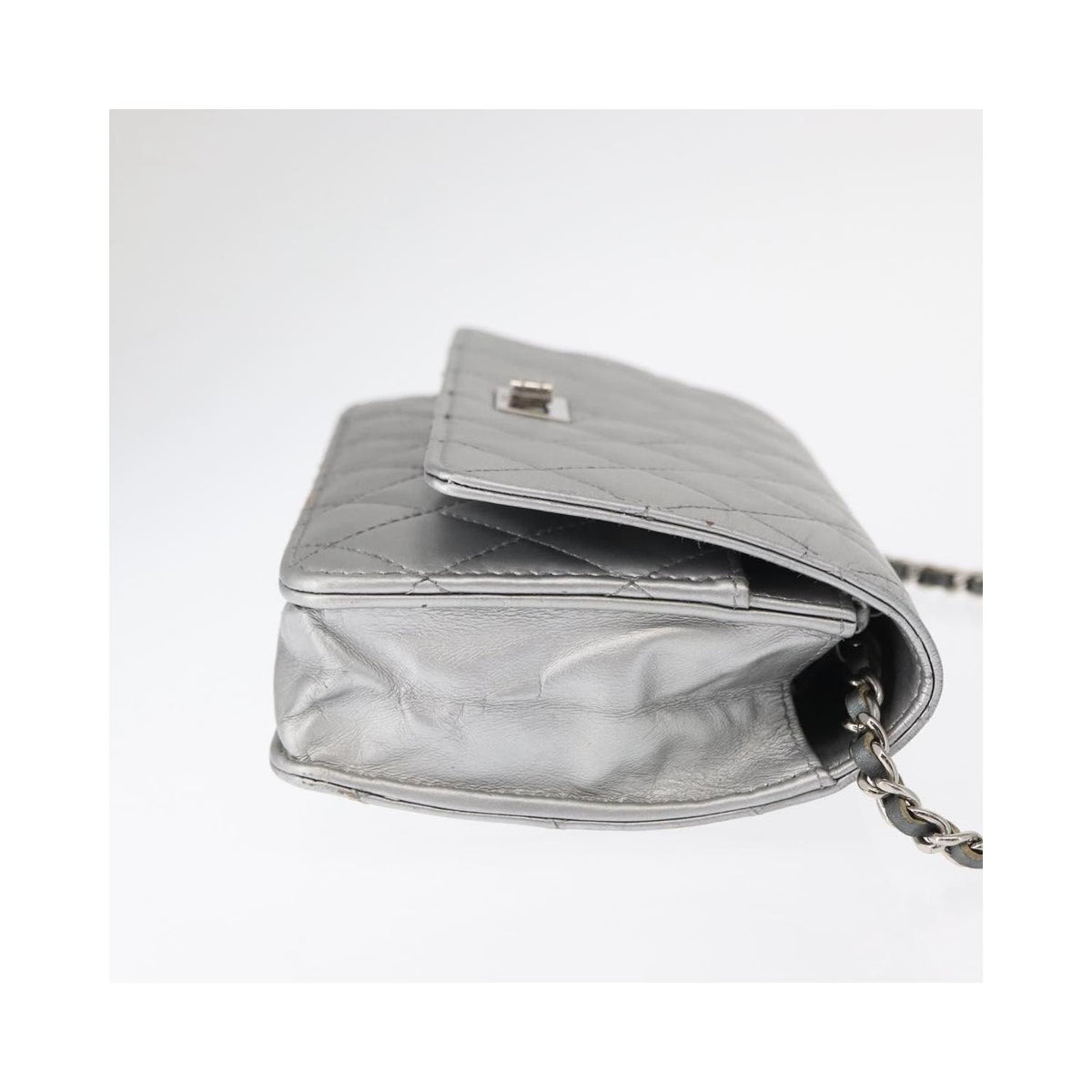 Sac Bandoulière Chanel Reissue 2.55 Wallet On Chain Cuir - Argent