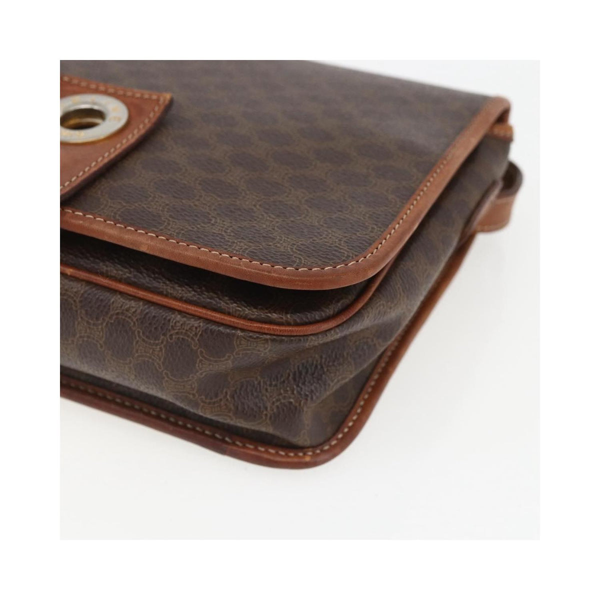 Sac Porté Épaule Celine Macadam Shoulder Bag Pvc - Marron