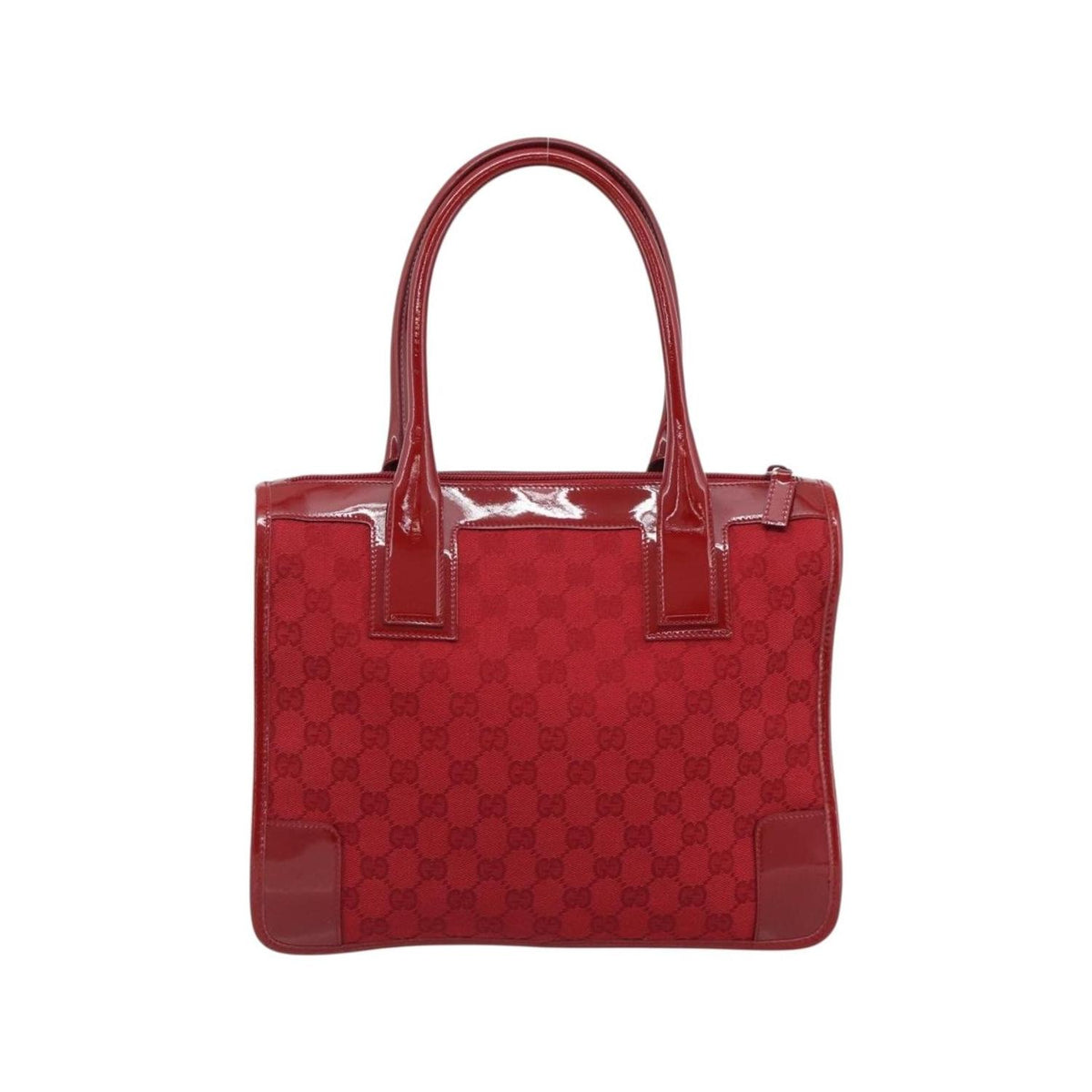 Sac À Main Gucci Structured Top Handle Open Tote Large Toile - Rouge
