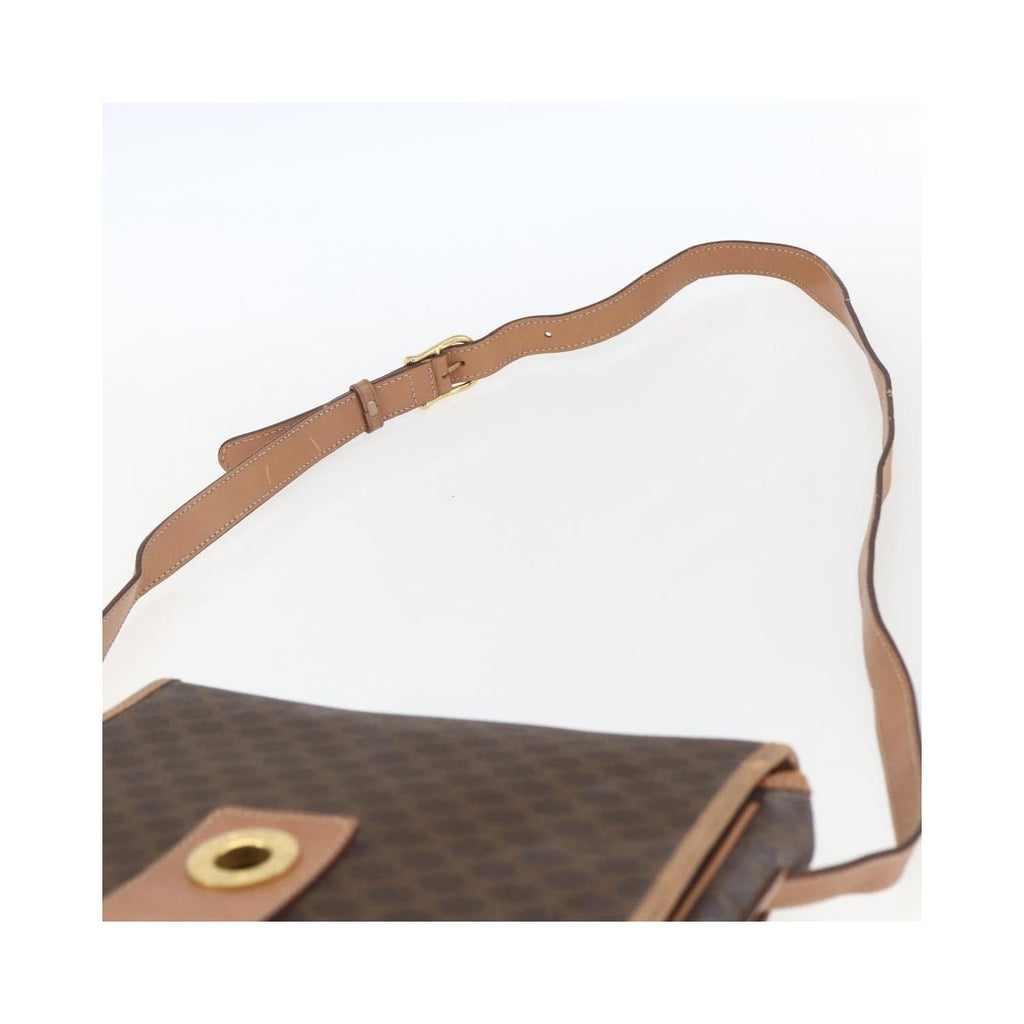 Celine - Sac Porté Épaule Vintage Macadam Circle Logo Toile - Marron