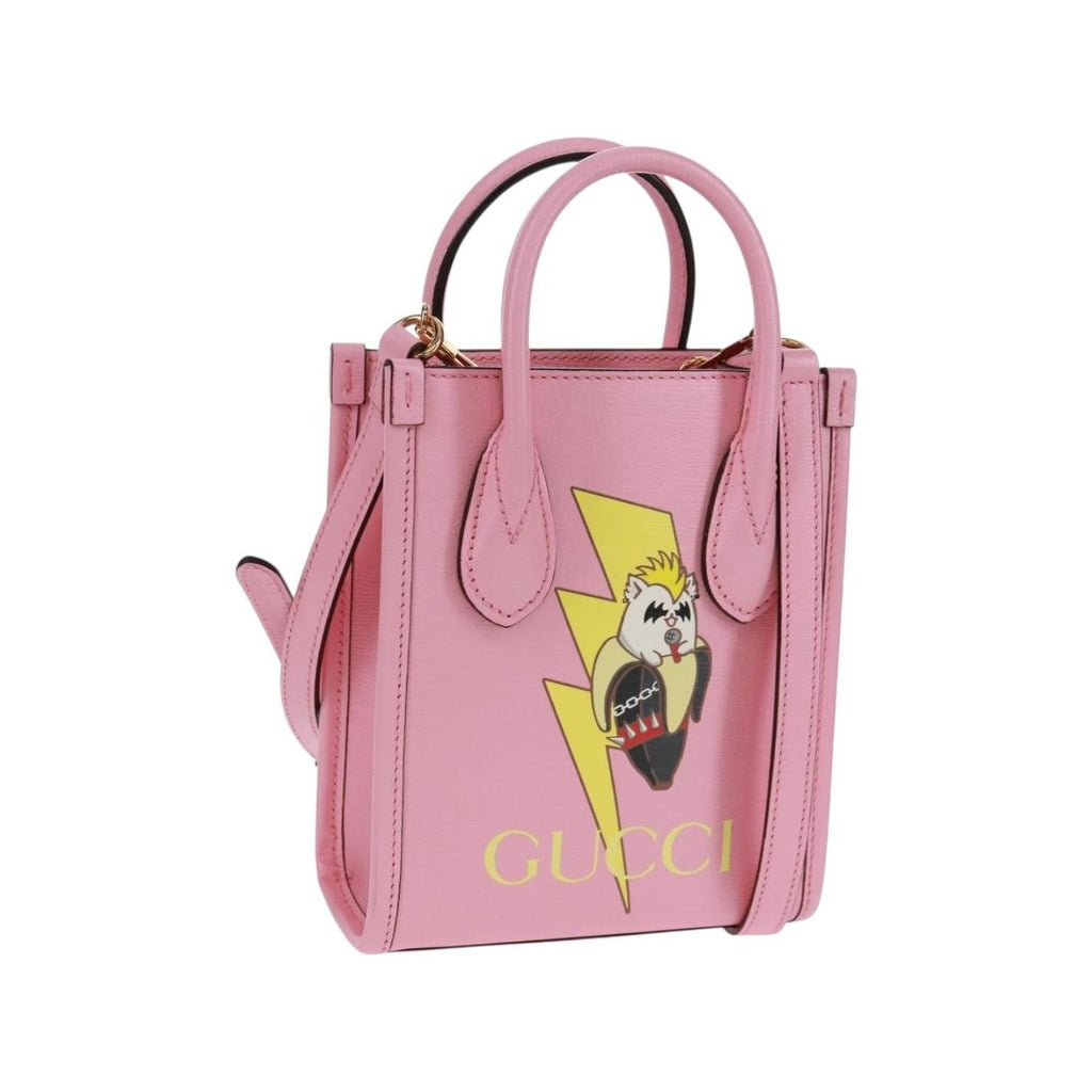 Cabas Gucci Vertical Tote Mini Cuir - Rose