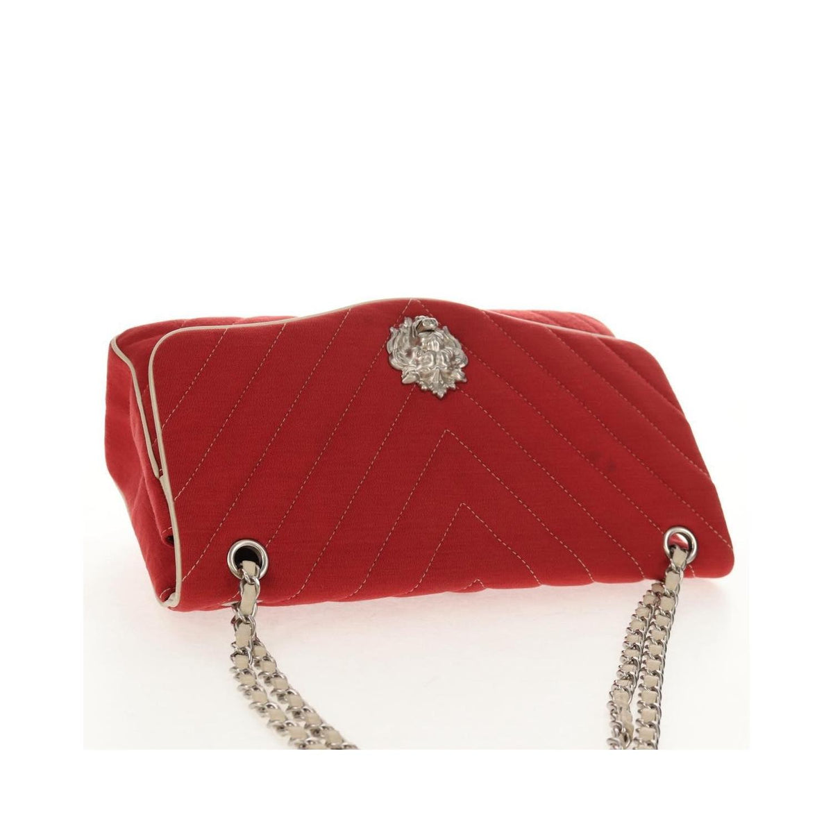 Chanel Leo Lion Medium Cotton Flap Shoulder Bag - Red