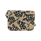 Sac Porté Épaule Chanel Flap Card Holder On Chain Satin - Beige