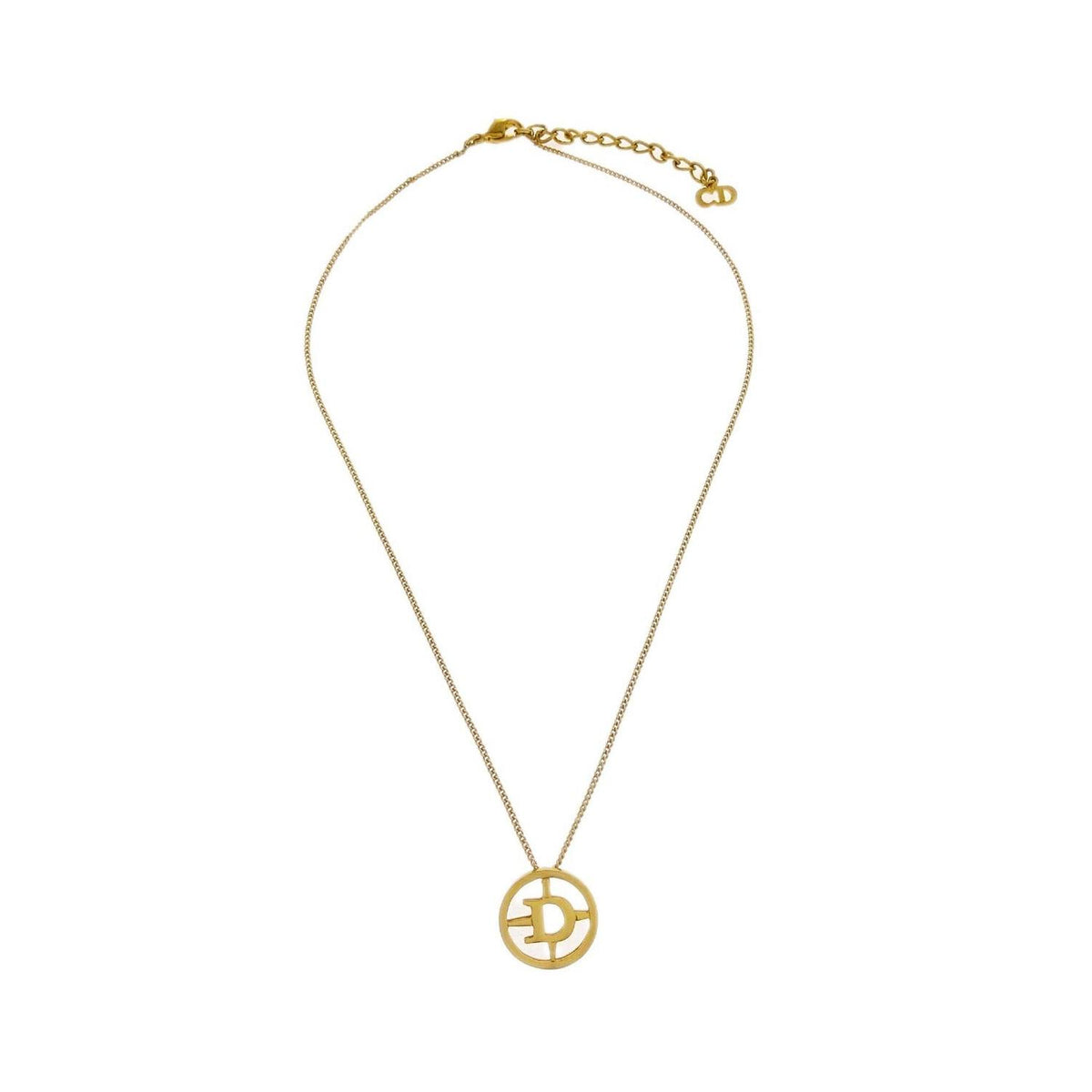 Collier Christian Dior Cd Round Pendant Gold_Plated - Or