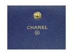 Portefeuille Chanel Deauville Flap Wallet Long Cuir - Bleu Marine