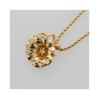 Bijou Christian Dior Logo Flower Necklace Metal - Or