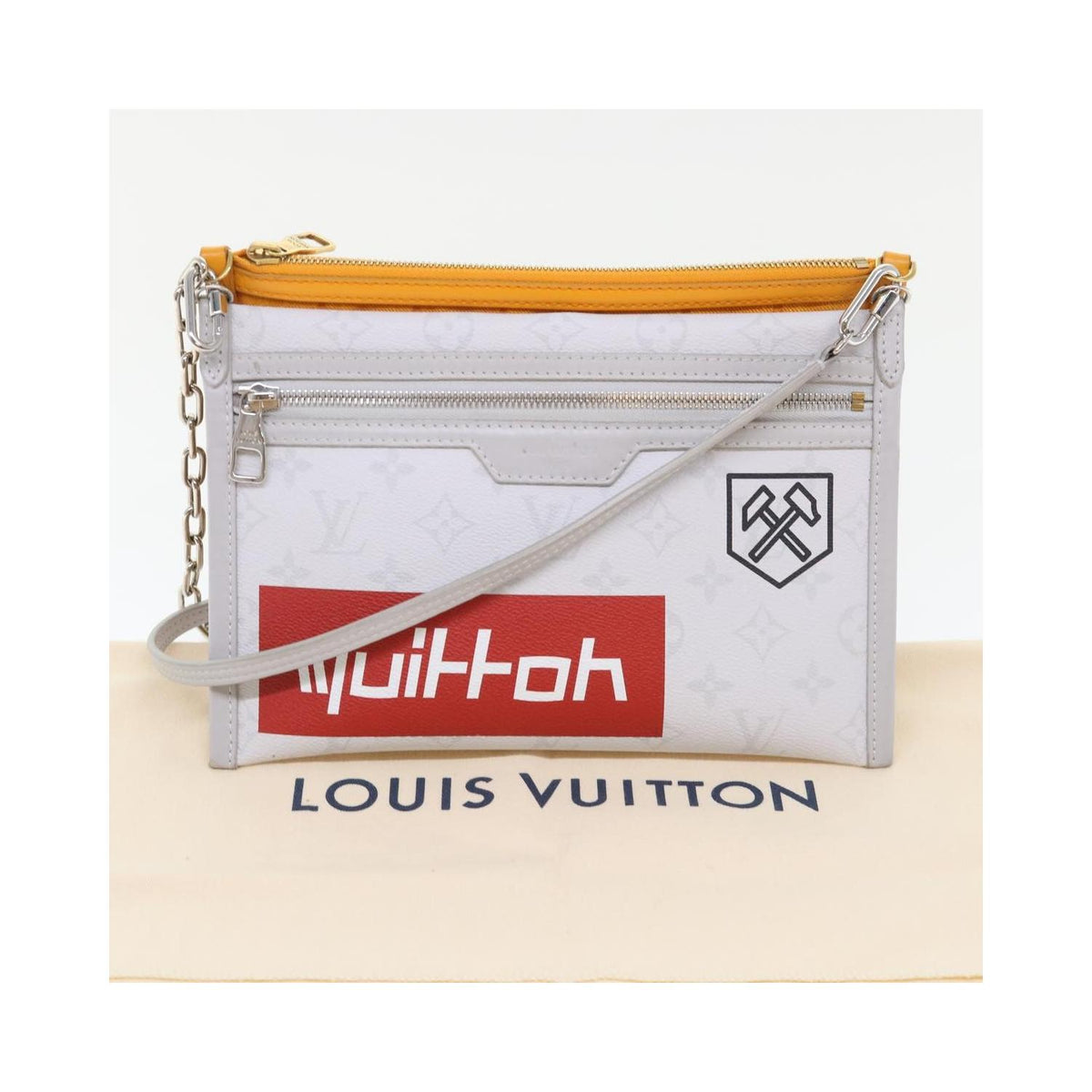 Pochette Louis Vuitton Double Flat Messenger Toile - Multicolore