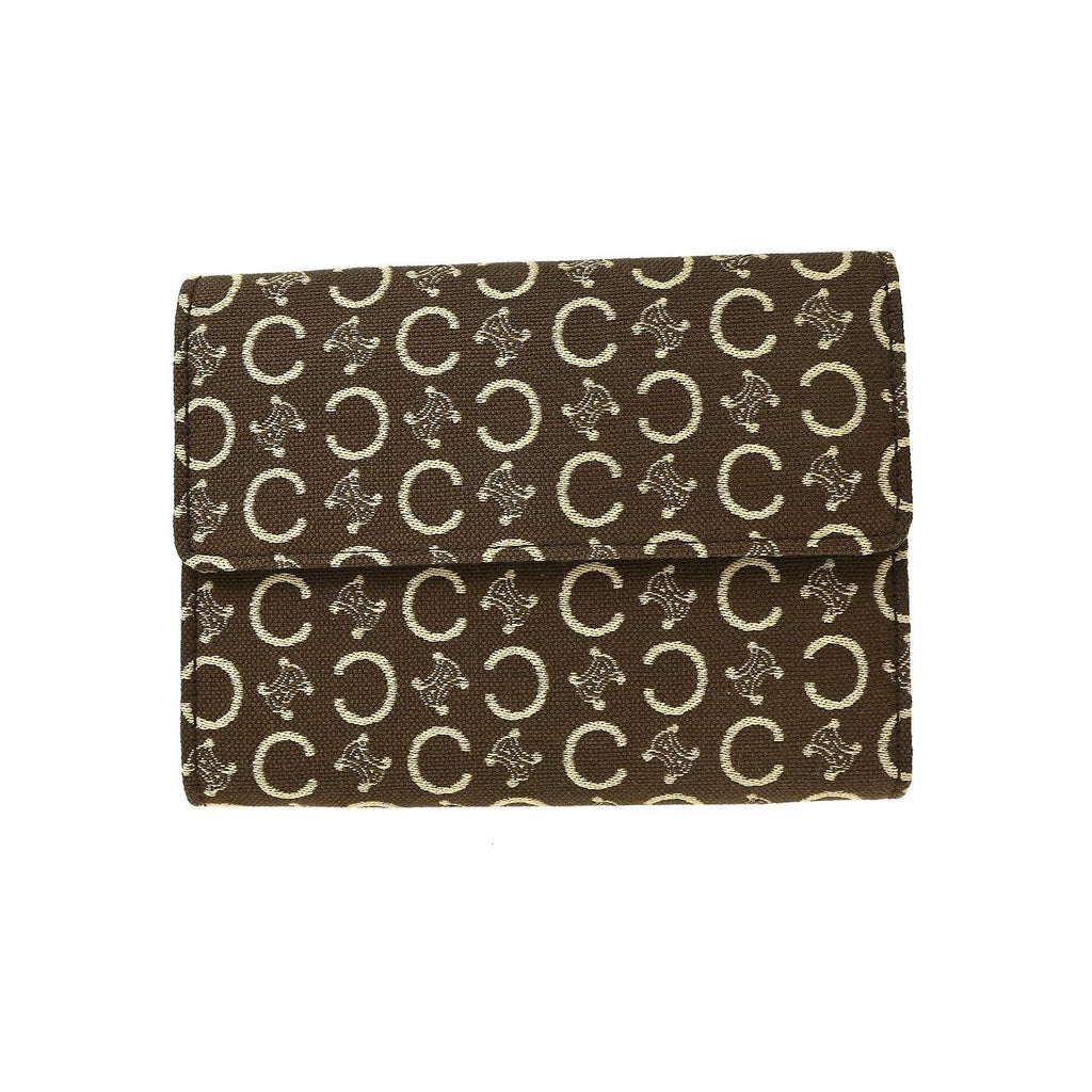 Portefeuille Celine Trifold Toile - Marron