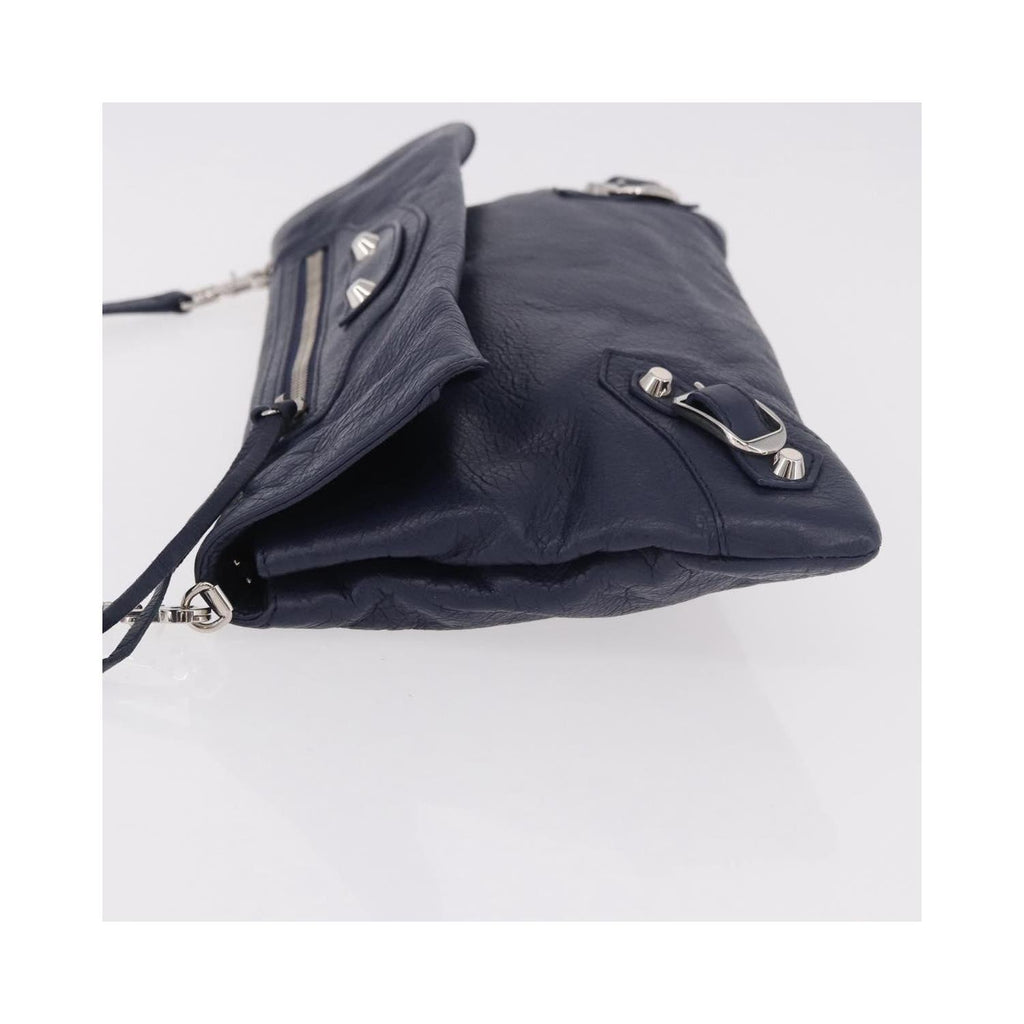 Pochette Balenciaga Classic Studs Envelope Strap Clutch Mini Cuir - Bleu Marine