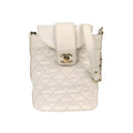 Bolso de hombro Chanel Vintage CC Turnlock Flap de cuero - Blanco