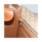 Sac Porté Épaule Celine Vintage Macadam Circle Logo Toile - Beige