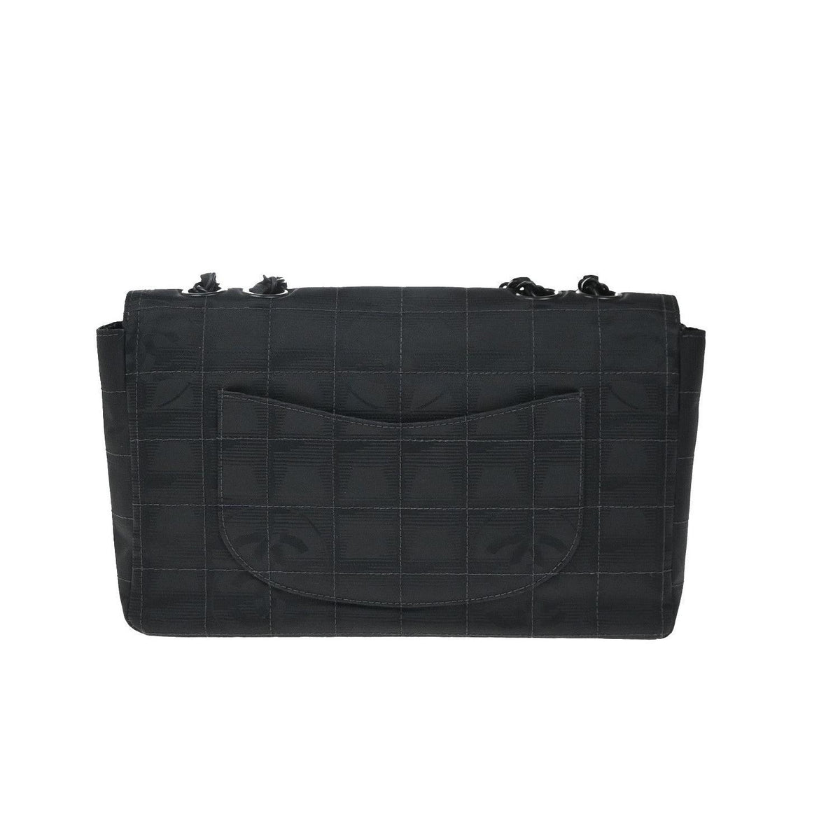 Sac Porté Épaule Chanel Travel Line Flap Medium Nylon - Noir
