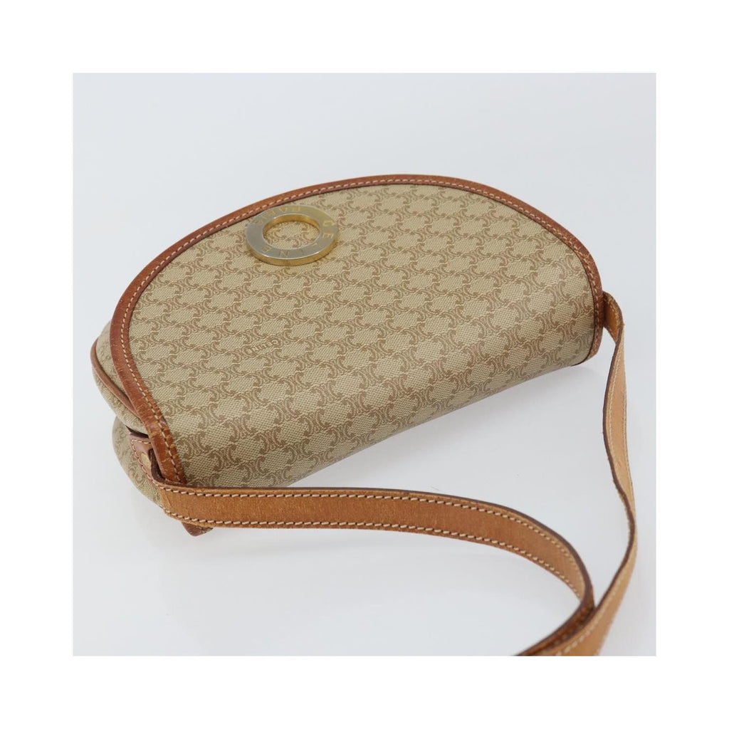 Sac Porté Épaule Celine Macadam Shoulder Bag Pvc - Beige