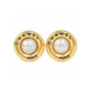 Chanel CC Hoop Clip-On Earrings Crystal Embellished Metal Product Image